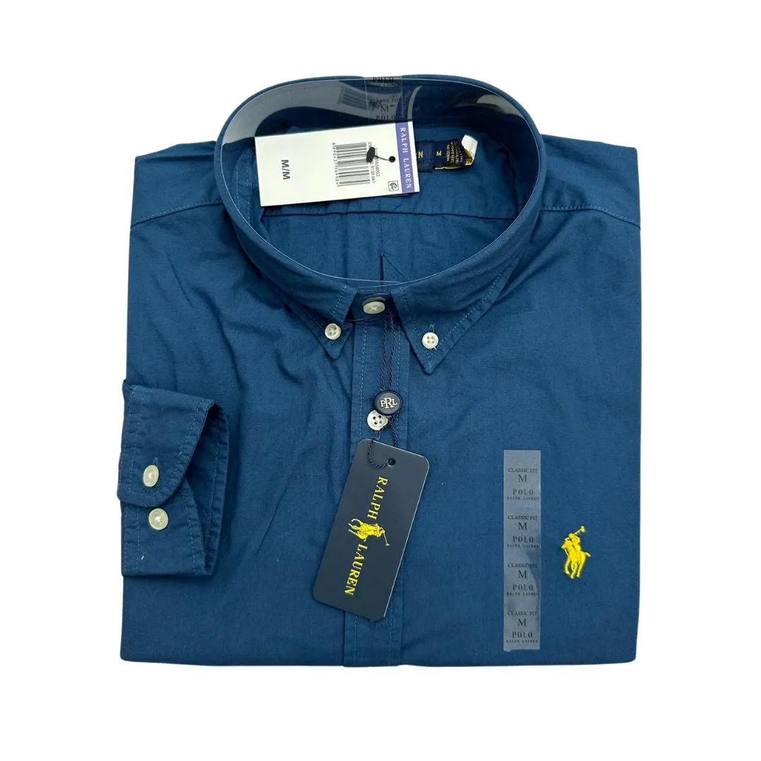 Camisa Hombre Petroleo Polo Ralph Rain Lauren Manga Larga , 100% Algodon - Golden Wear Colombia