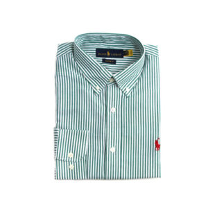Camisa Hombre Rayas Verdes Polo Ralph Lauren Manga Larga 100% Algodon - Golden Wear Colombia