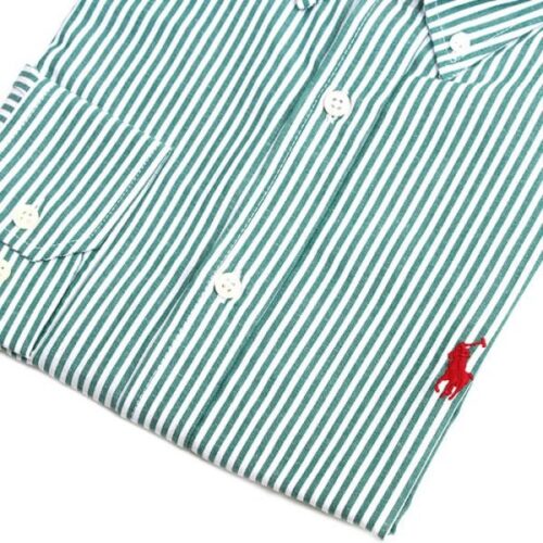 Camisa Hombre Rayas Verdes Polo Ralph Lauren Manga Larga 100% Algodon - Golden Wear Colombia
