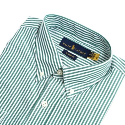 Camisa Hombre Rayas Verdes Polo Ralph Lauren Manga Larga 100% Algodon - Golden Wear Colombia