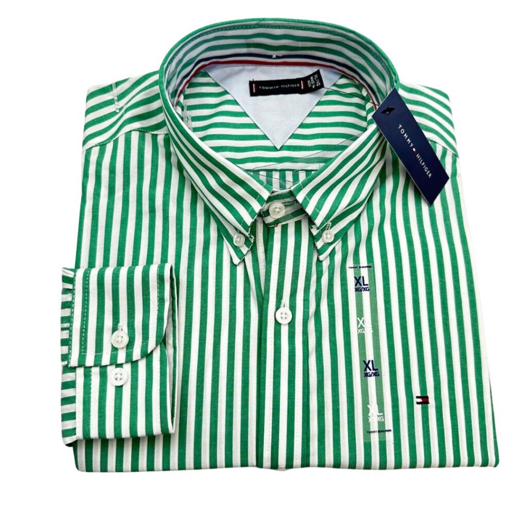 Camisa Hombre rayas Rojas Tommy Hilfiger Manga Larga 100% Algodón - Golden Wear Colombia