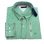 Camisa Hombre A Rayas Verde Tommy