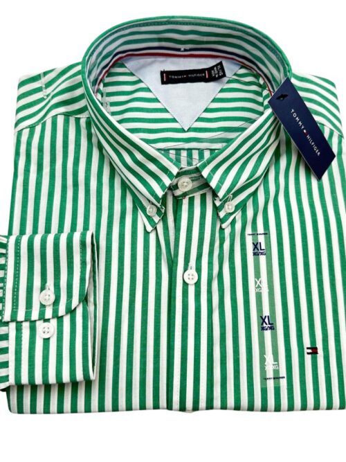 Camisa Hombre rayas Rojas Tommy Hilfiger Manga Larga 100% Algodón - Golden Wear Colombia