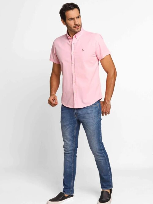 Camisa Hombre Rosada Rain Manga Corta Polo Ralph Lauren 100% algodon - Golden Wear Colombia