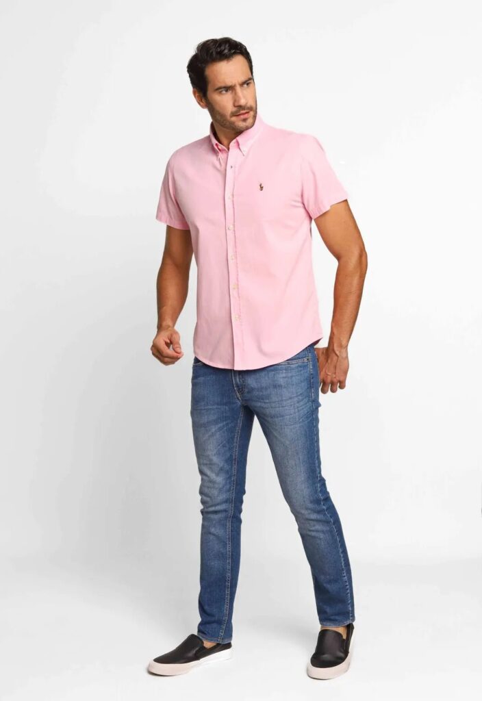 Camisa Hombre Rosada Rain Manga Corta Polo Ralph Lauren 100% algodon - Golden Wear Colombia