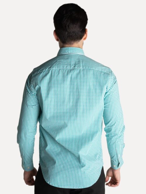 Camisa Hombre Tommy Hilfiger Cuadros Aguamarina Manga Larga 100% algodon Golden Wear Colombia