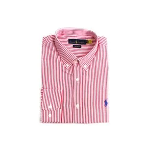 Camisa Hombre rayas Rojas Polo Ralph Lauren Manga Larga 100% Algodón - Golden Wear Colombia