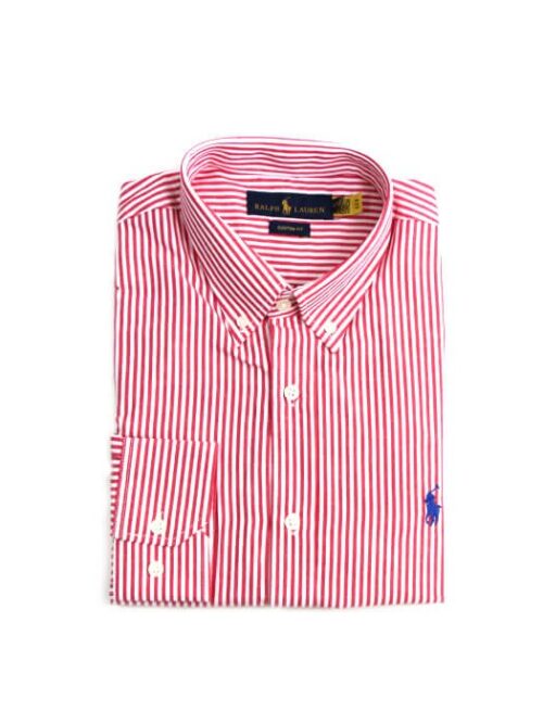 Camisa Hombre rayas Rojas Polo Ralph Lauren Manga Larga 100% Algodón - Golden Wear Colombia