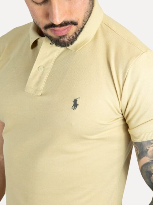 Camiseta Polo Pique Hombre Beige