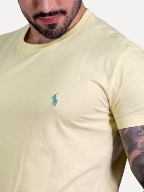 Camisa Hombre Amarilla Cuello Redondo - Golden Wear Colombia