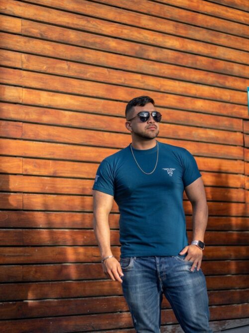 Azul Petroleo Cuello Redondo Team Wear - Golden Wear Colombia