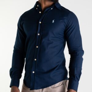 Camisa Hombre Azul Oscuro Polo Ralph Lauren 100% algodon