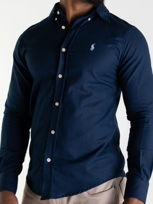 Camisa Hombre Azul Oscuro Polo Ralph Lauren 100% algodon