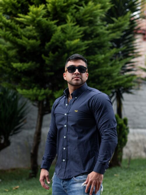 Camisa Azul Oscuro Team Wear - Golden Wear Colombia