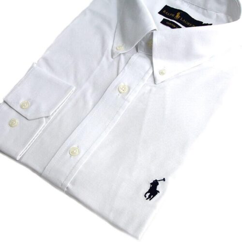 Camisa Hombre Blanca Polo Ralph Lauren Manga Larga Gran Producto Destacado , 100% Algodon - Golden Wear Colombia