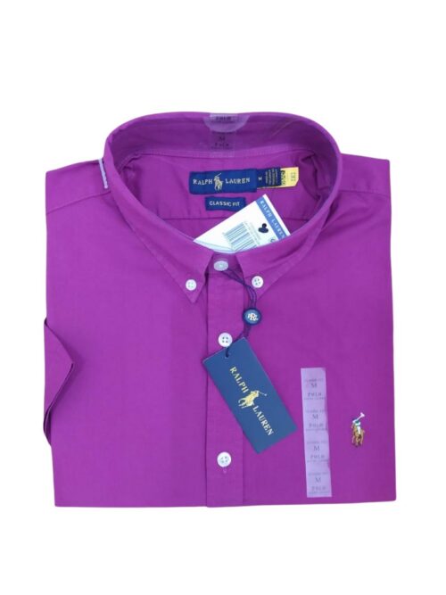 Camisa Hombre Rain Morada Manga Corta - Golden Wear Colombia