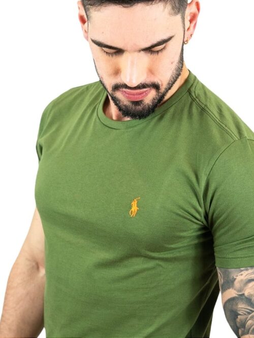 Camisa Hombre Verde Cuello Redondo - Golden Wear Colombia