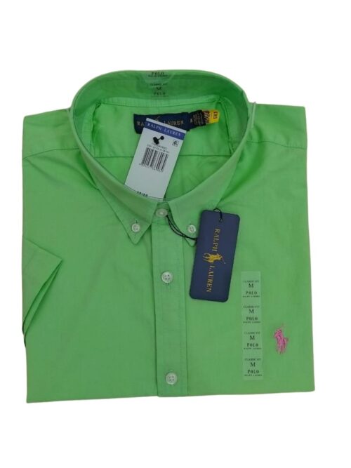 Camisa Hombre Verde Lima Manga Corta - Golden Wear Colombia