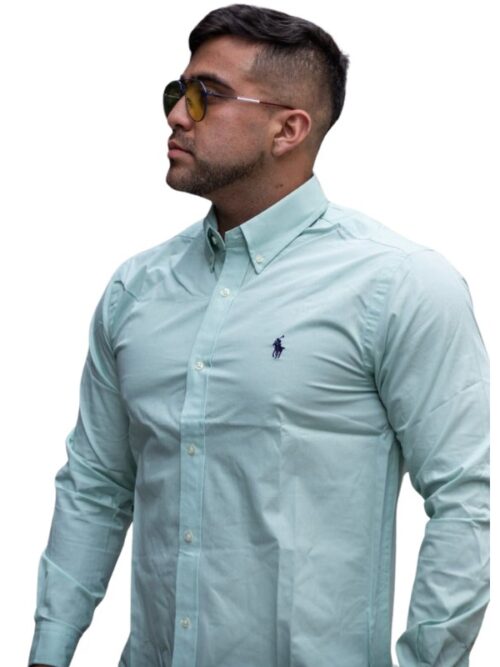 Camisa Hombre Verde Menta - Golden Wear Colombia