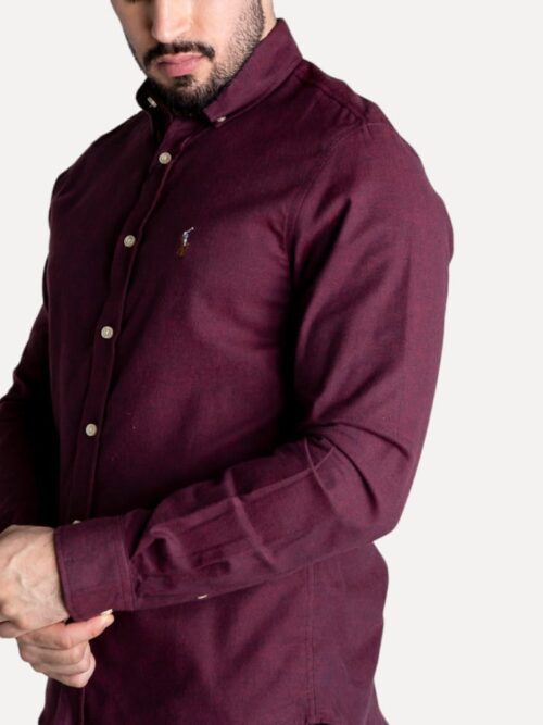 Camisa Hombre Vino Oxford Rain - Golden Wear Colombia