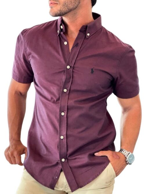 Camisa Hombre Vinotinto Manga Corta - Golden Wear Colombia