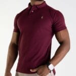 Camiseta Polo Rain Pique Hombre Vinotinto