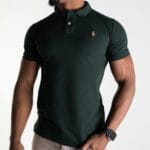 Camiseta Polo Rain Pique Hombre Verde Militar