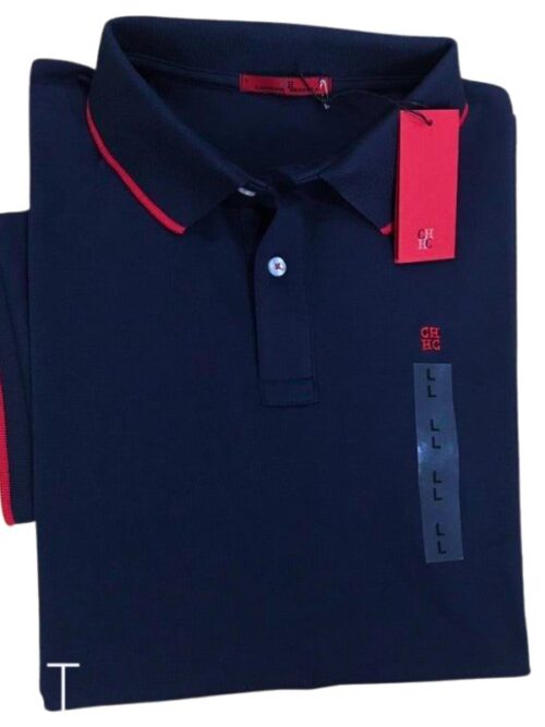 Camiseta CH Pique Hombre Azul Oscuro - Golden Wear Colombia