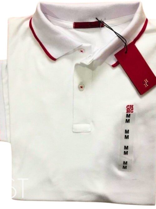 Camiseta Polo CH Pique Hombre Blanca - Golden Wear Colombia