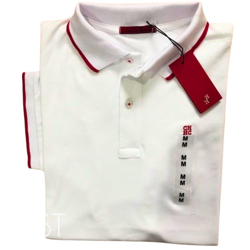 Camiseta Polo CH Pique Hombre Blanca