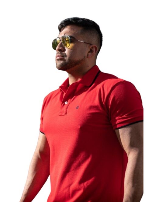 Camiseta Polo CH Pique Hombre Roja - Golden Wear Colombia