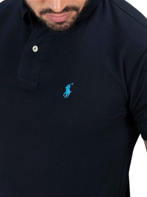 Camiseta Polo Pique Hombre Azul Medio - Golden Wear Colombia