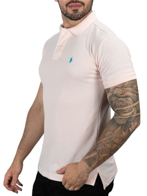 Camiseta Polo Pique Hombre Rosada - Golden Wear Colombia