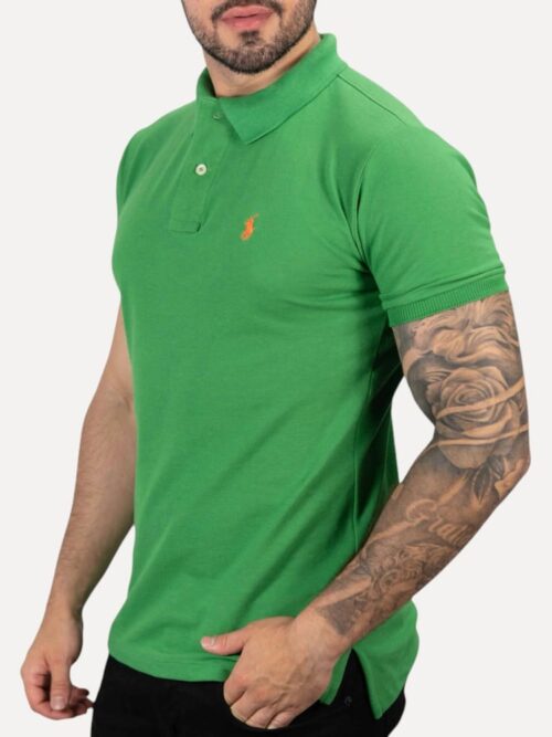 Camiseta Polo Pique Hombre Verde Brasil - Golden Wear Colombia
