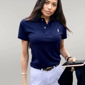 Camiseta Polo Pique Mujer Azul Oscuro - Golden Wear Colombia