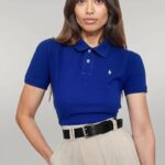 Camiseta Polo Pique Mujer Azul Rey