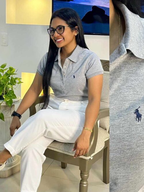 Camiseta Polo Pique Mujer Gris - Golden Wear Colombia