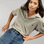 Camiseta Polo Pique Mujer Gris