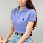 Camiseta Polo Pique Mujer Lila