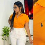 Camiseta Polo Piqué Mujer Naranja