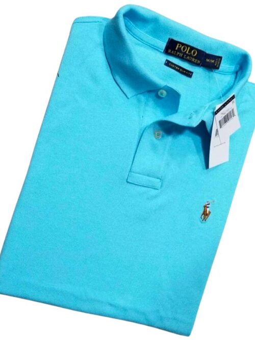 Camiseta Polo Rain Pique Hombre Aguamarina - Golden Wear Colombia