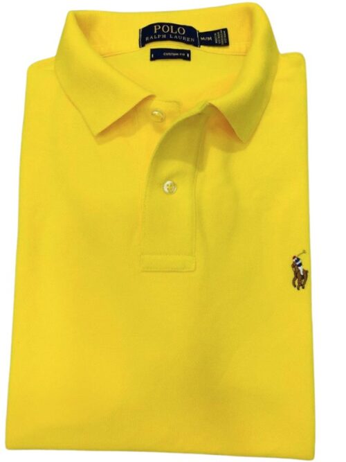 Camiseta Polo Rain Pique Hombre Amarilla - Golden Wear Colombia