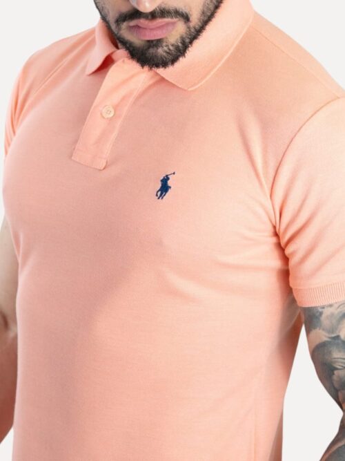 Camiseta Polo Rain Pique Hombre Coral - Golden Wear Colombia