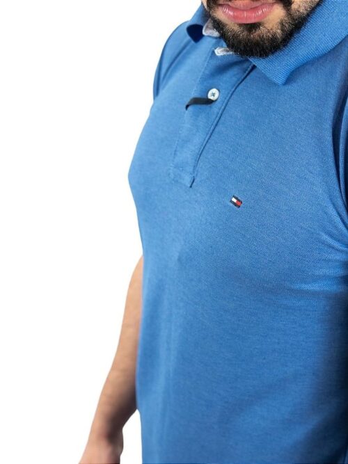 Camiseta Tommy Pique Hombre Azul Cielo - Golden Wear Colombia