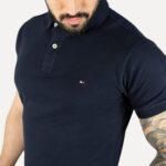 Camiseta Tommy Pique Hombre Azul Oscuro