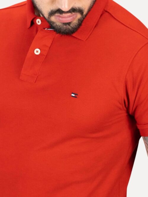 Camiseta Tommy Pique Hombre Roja - Golden Wear Colombia