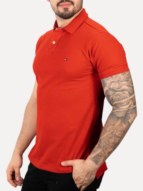 Camiseta Tommy Pique Hombre Roja - Golden Wear Colombia