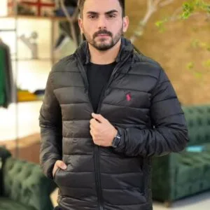 Chaqueta Acolchada Hombre Polo Negra - Golden Wear Colombia