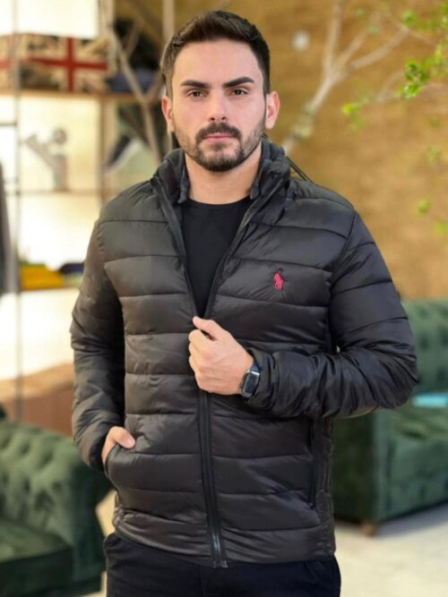 Chaqueta Acolchada Hombre Polo Negra - Golden Wear Colombia