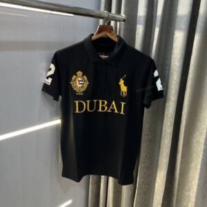 Camiseta Polo Pique Hombre DUBAI NEGRA RL RACING Negra